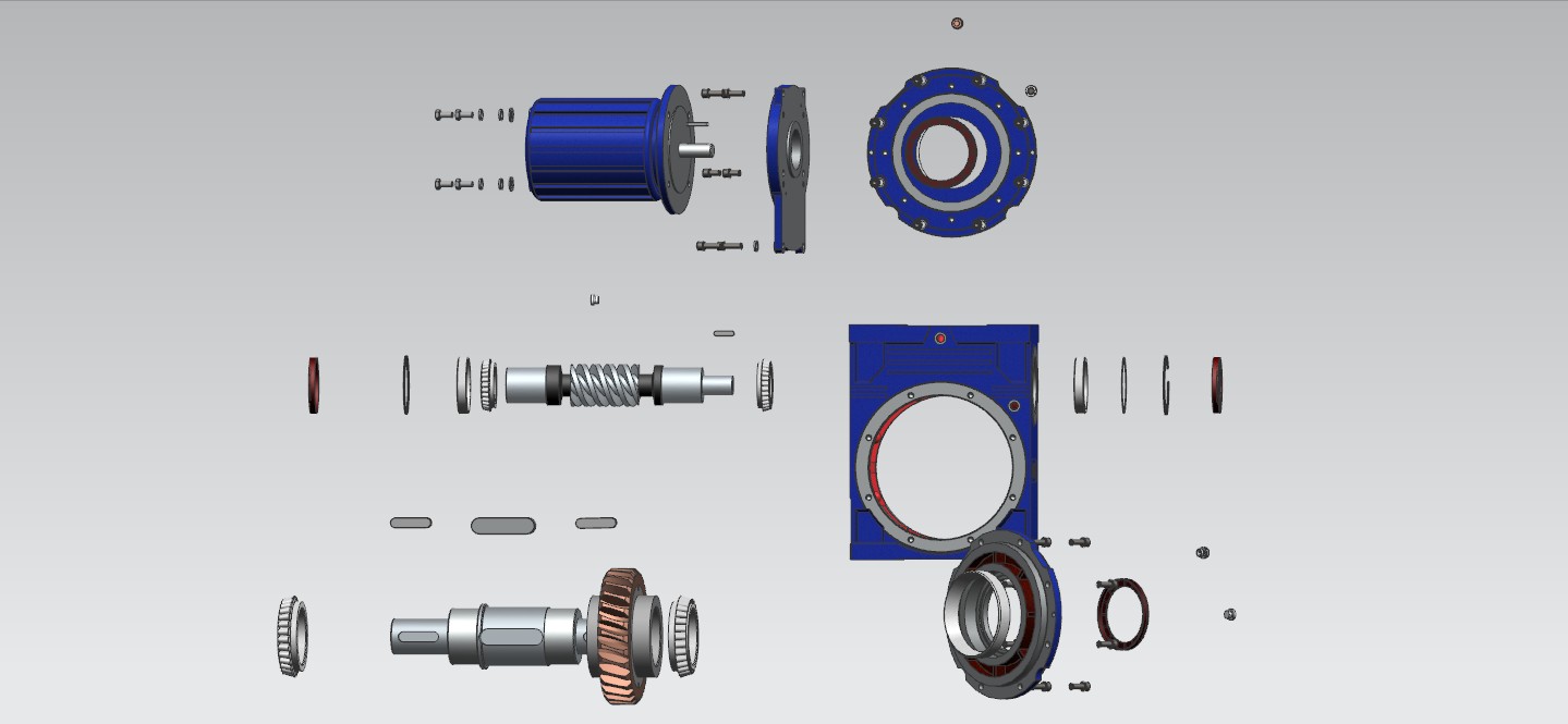 Rv蜗轮蜗杆减速器设计三维Step+CAD+说明书