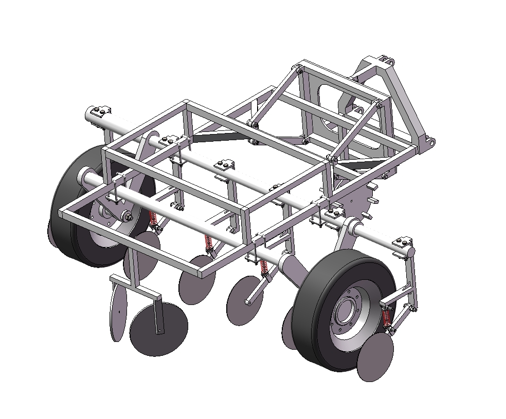 农用车架模型三维SW2014带参