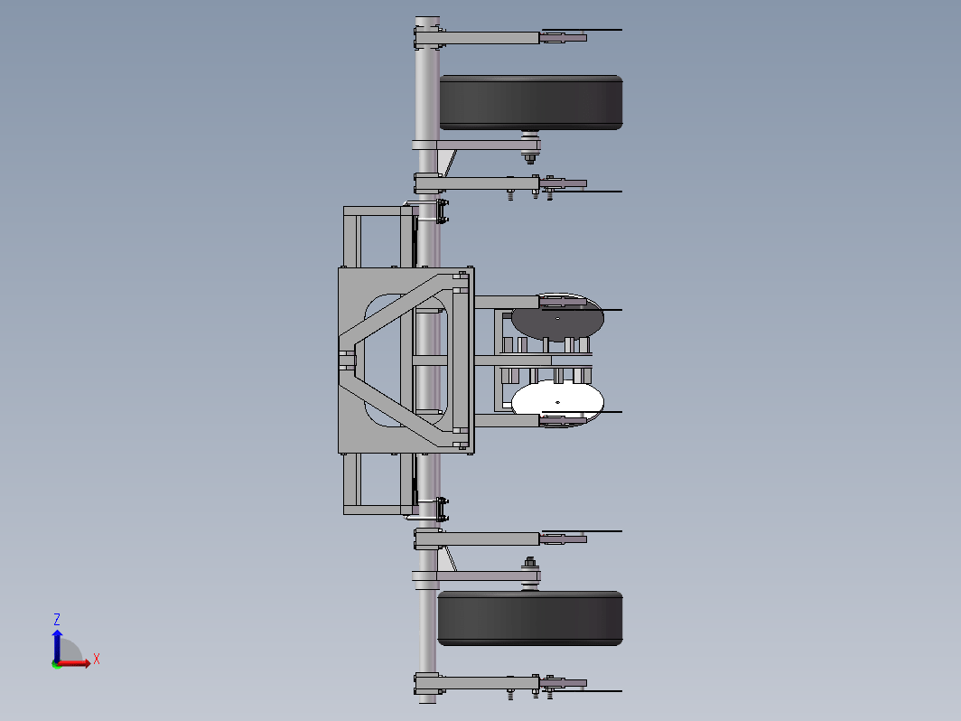 农用车架模型三维SW2014带参