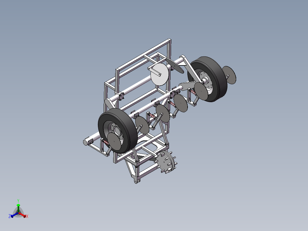 农用车架模型三维SW2014带参