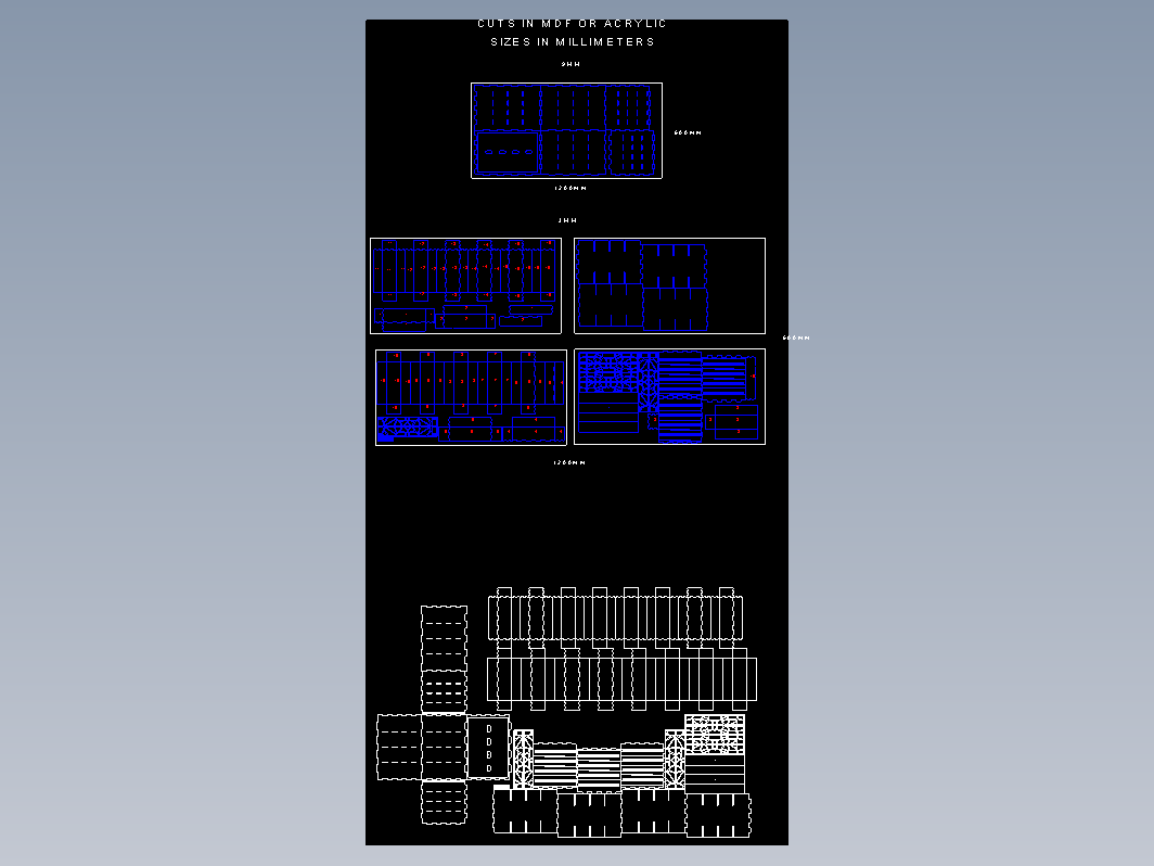 纸盒激光切割DWG文件