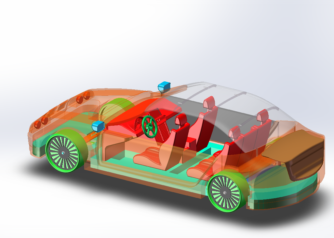 敞篷跑车模型（可组装活动，可用3D打印）