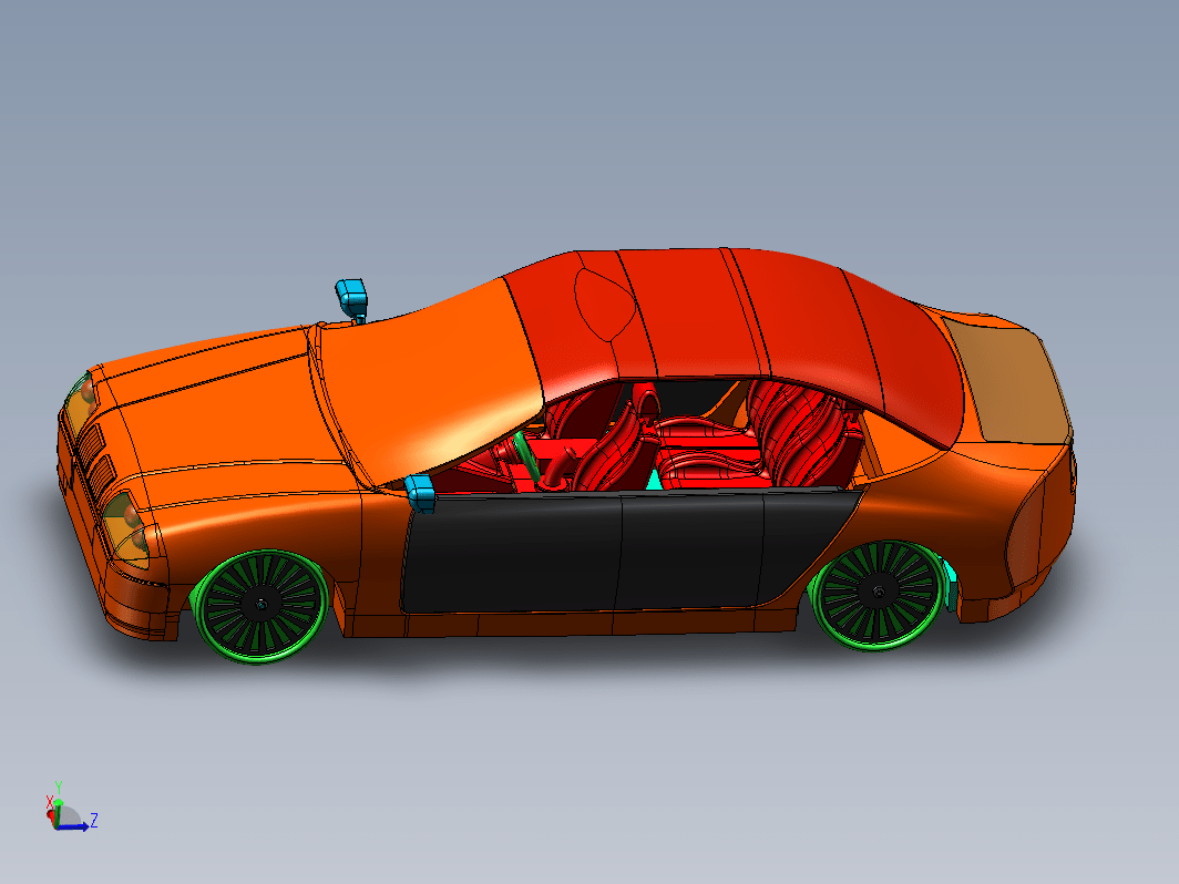 敞篷跑车模型（可组装活动，可用3D打印）