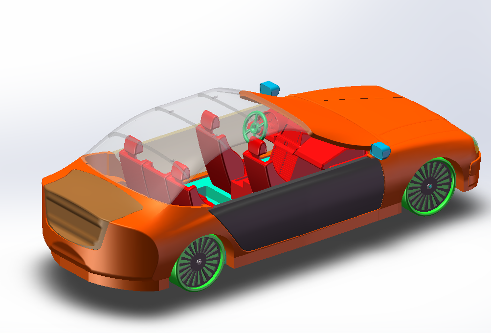 敞篷跑车模型（可组装活动，可用3D打印）