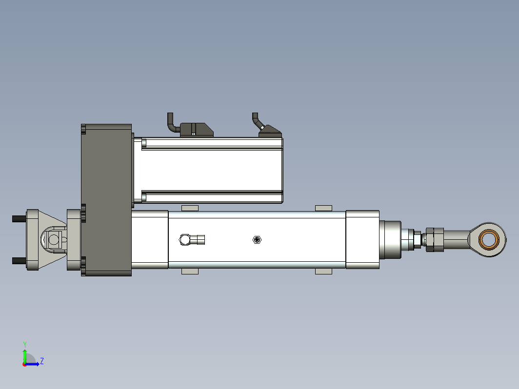 电动推杆3D结构图