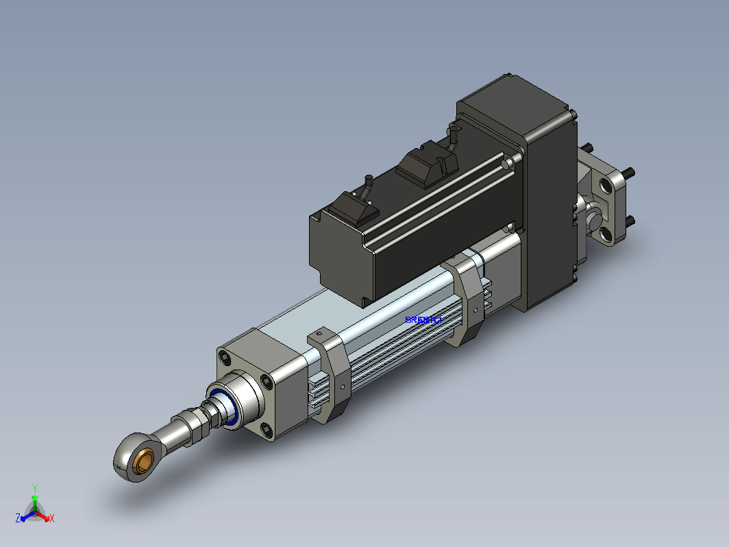 电动推杆3D结构图