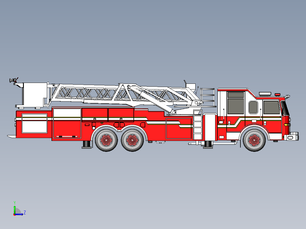 美国皮尔斯消防车 L11三维建模图纸 solidworks2012设计