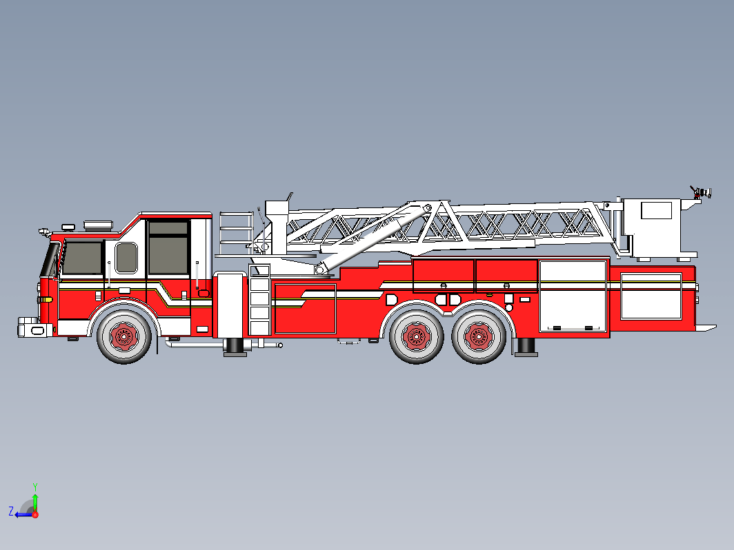 美国皮尔斯消防车 L11三维建模图纸 solidworks2012设计