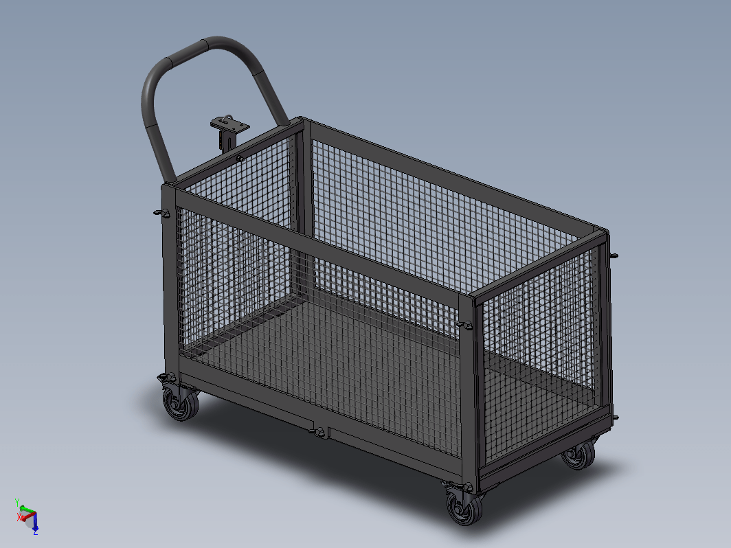 移动物料框3D数模图纸 Solidworks设计 附STEP