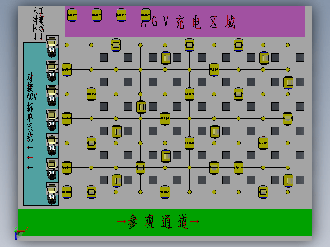 某大型电商仓库订单快递AGV自动分拣系统