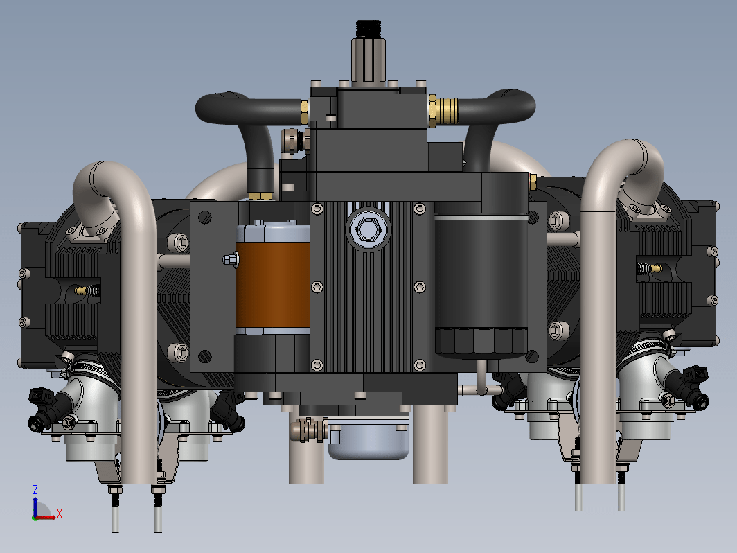 详细的800cc V型双缸发动机