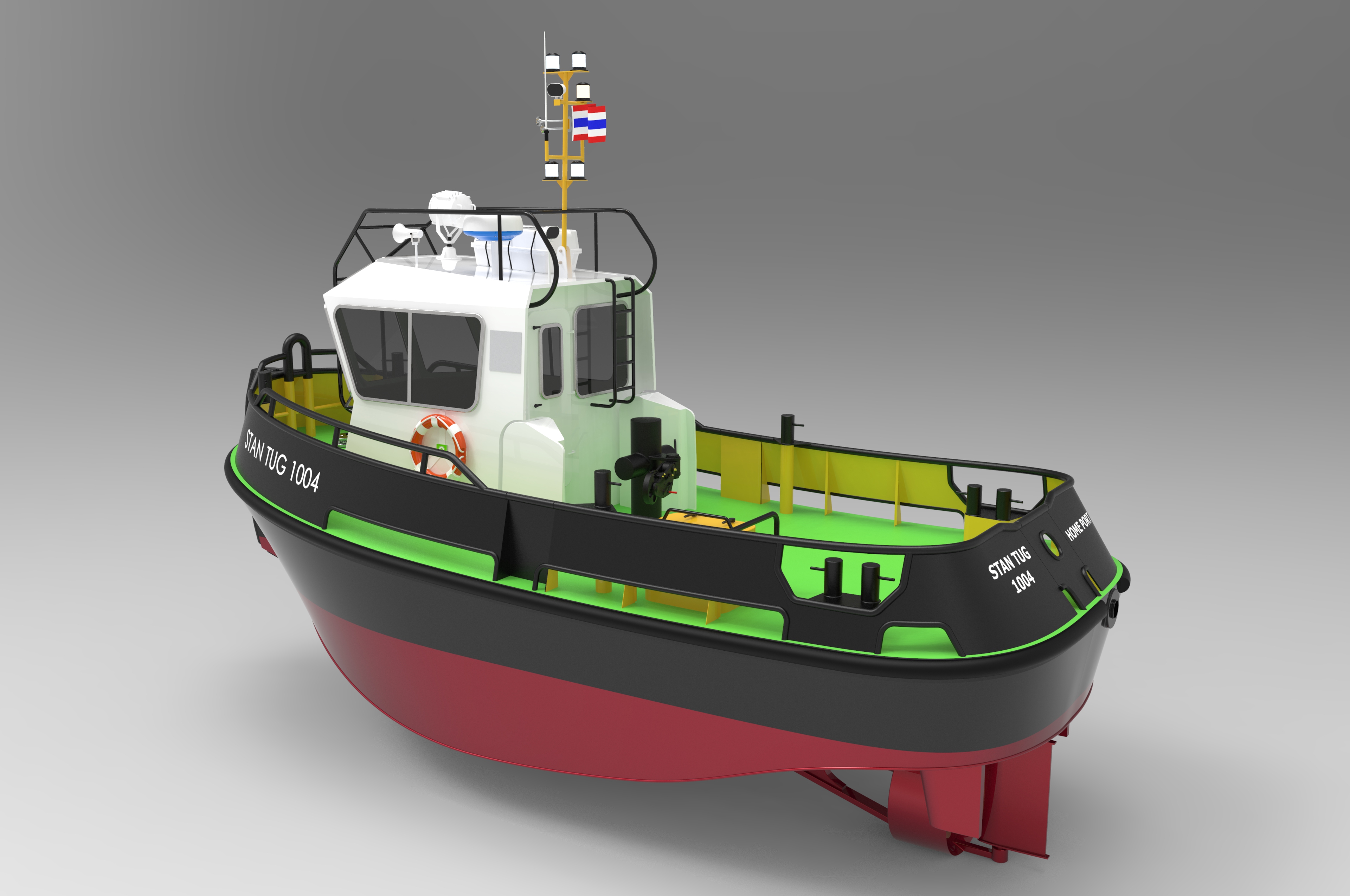 标准拖船拖轮3D