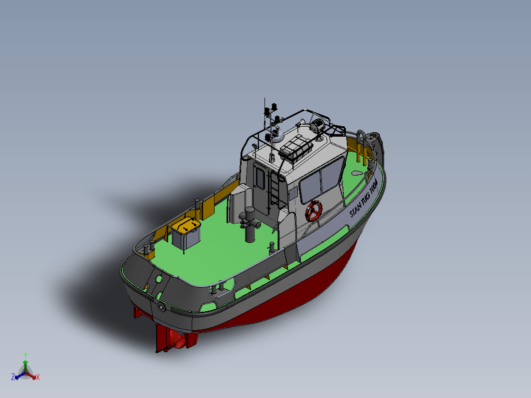 标准拖船拖轮3D