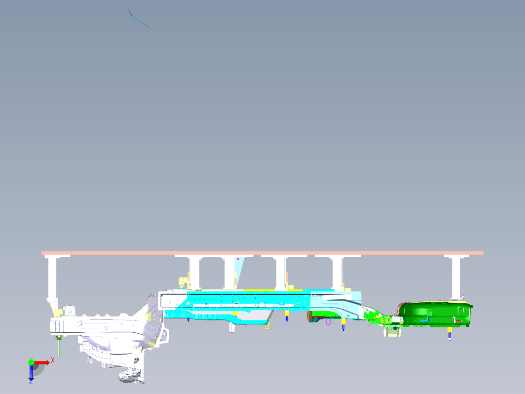 车身底部总成试制夹具三维CatiaV5R21带参