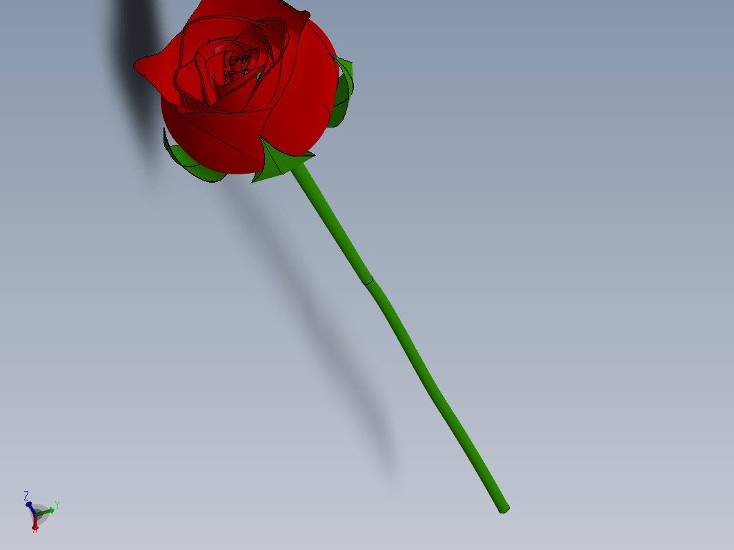 一只Rose玫瑰花3D