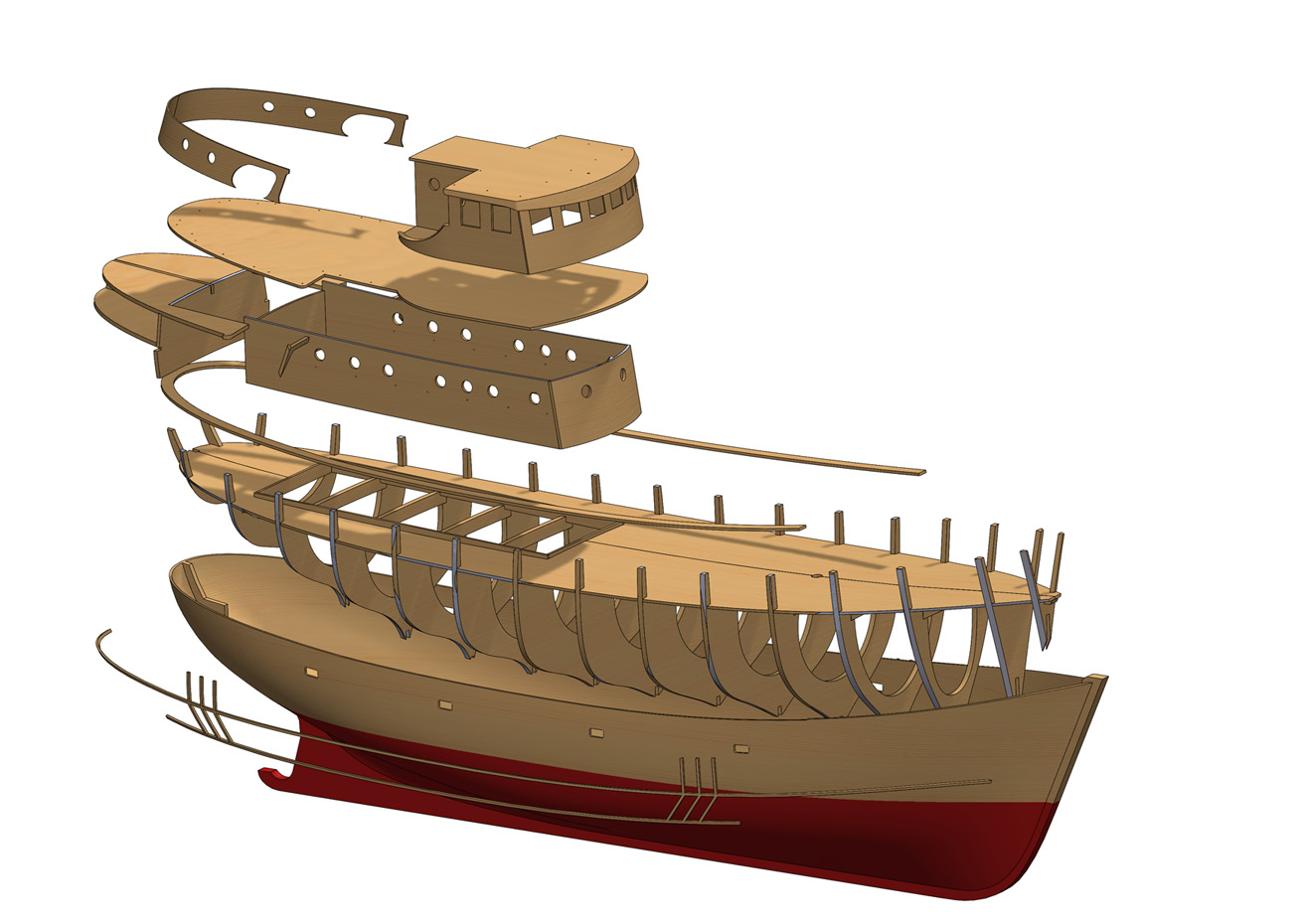 简易渔船模型