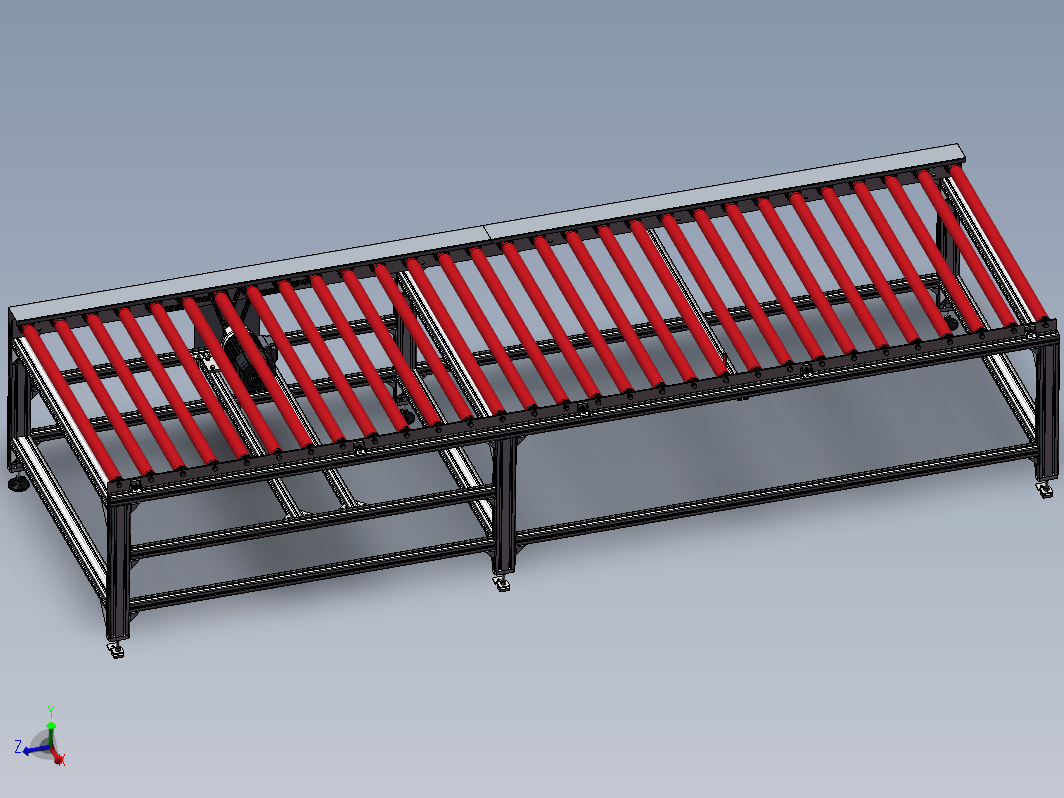 Solidworks滚筒输送机3D模型图纸