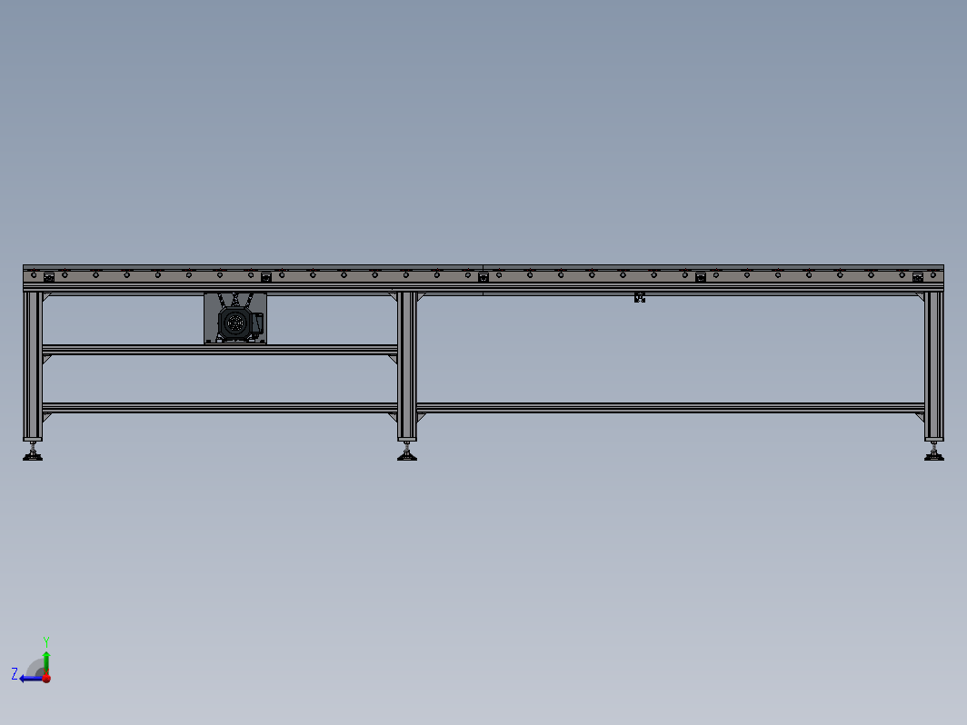 Solidworks滚筒输送机3D模型图纸