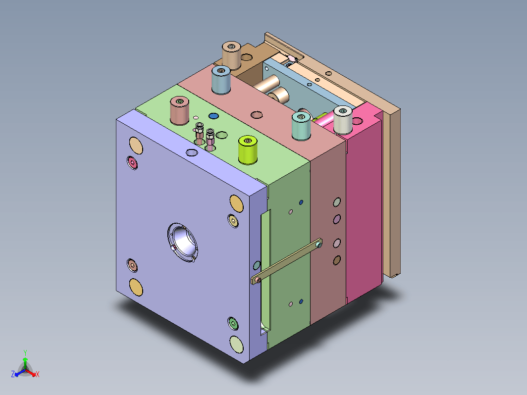 机壳注塑模具（前模内抽滑块+斜顶走运水）