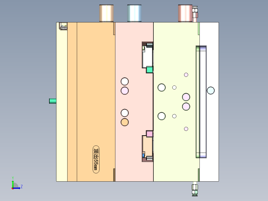 机壳注塑模具（前模内抽滑块+斜顶走运水）