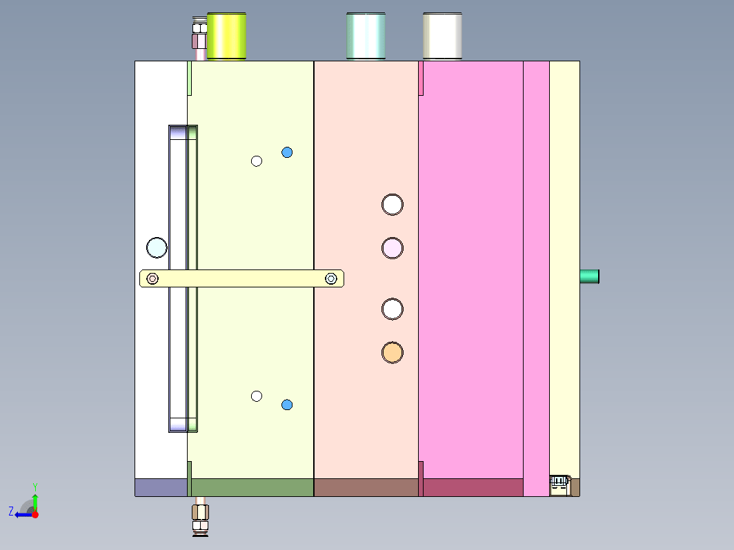 机壳注塑模具（前模内抽滑块+斜顶走运水）