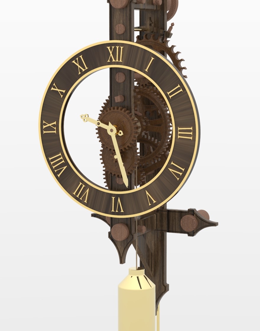 Brian Law的木质齿轮时钟