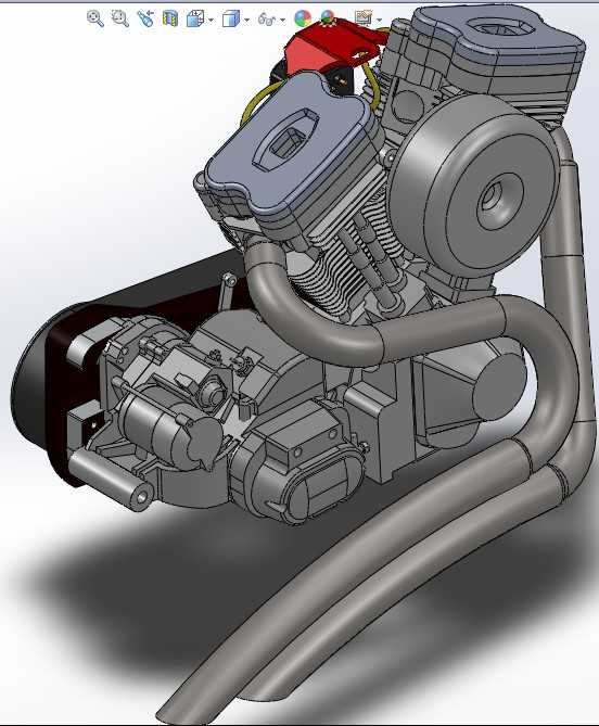 99摩托车双缸发动机总成SW设计