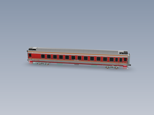 25G型硬座客车火车三维模型缩略图