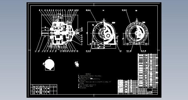 NGW二级行星齿轮减速器CAD图