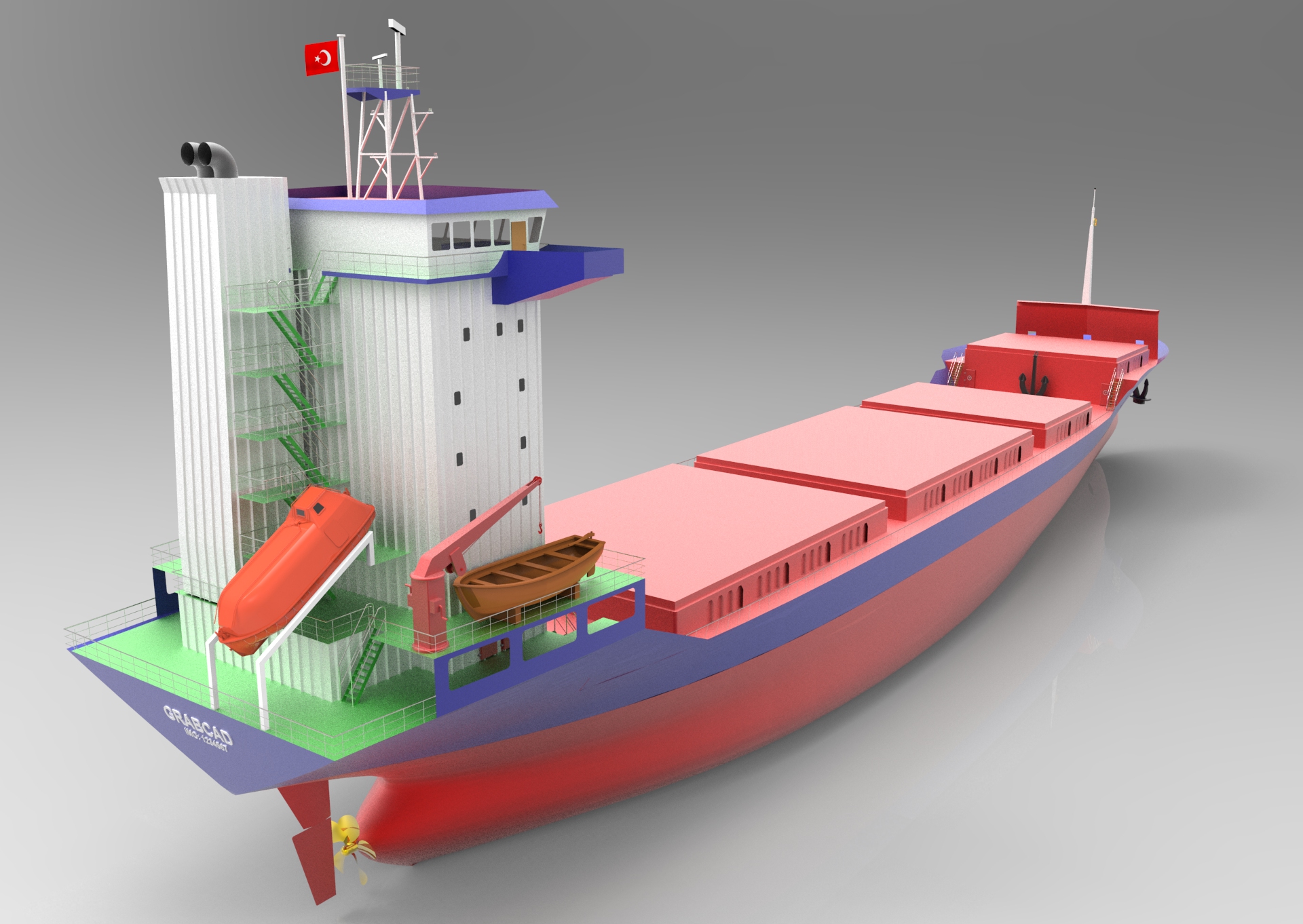 集装箱运货船模型3D图纸