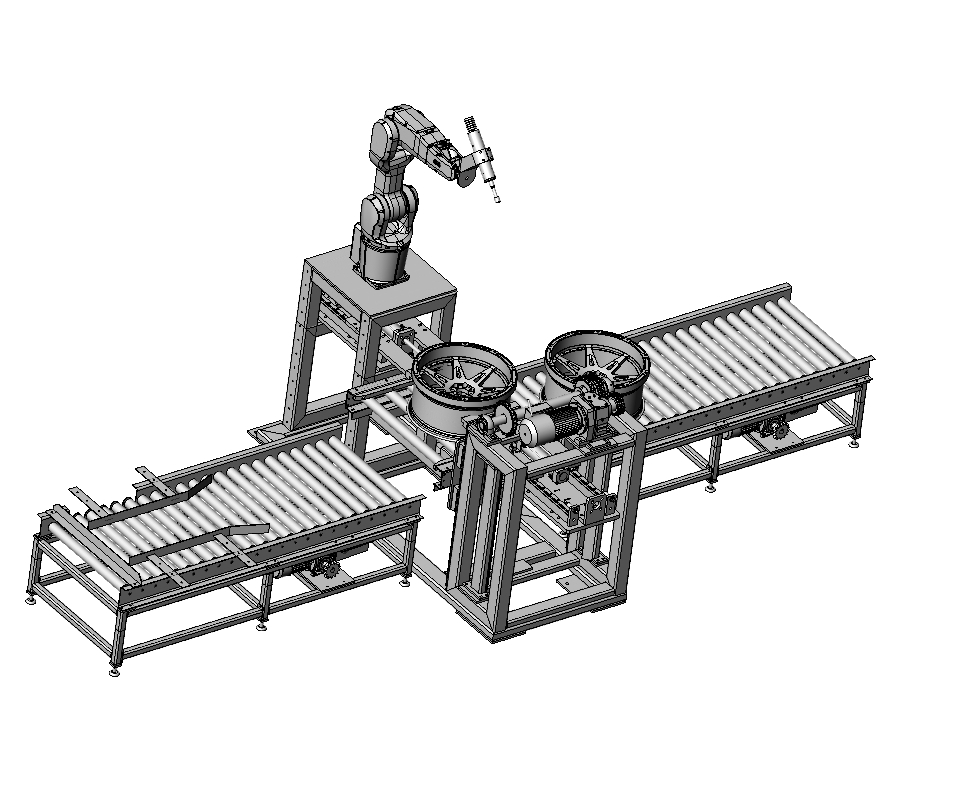 自动化轮毂去毛刺生产线三维SW 