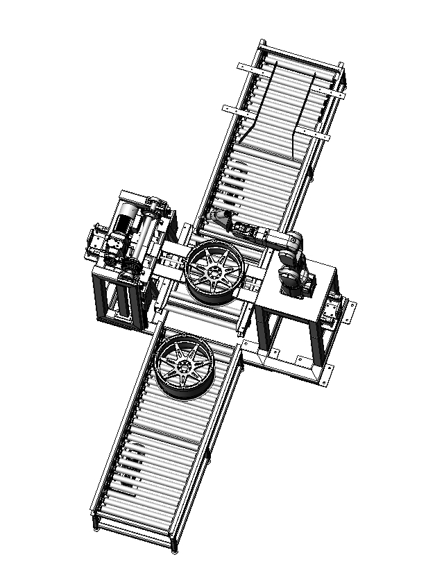 自动化轮毂去毛刺生产线三维SW