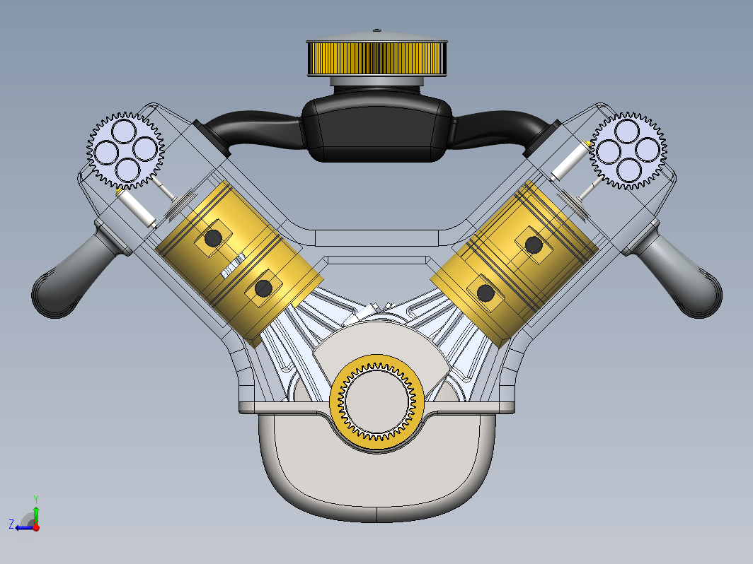 V8 engine发动机简易演示结构3D图