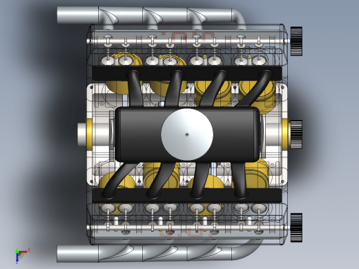 V8 engine发动机简易演示结构3D图缩略图
