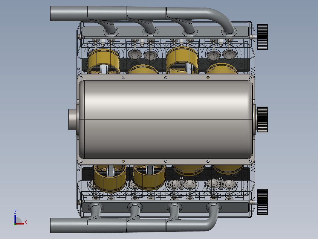 V8 engine发动机简易演示结构3D图