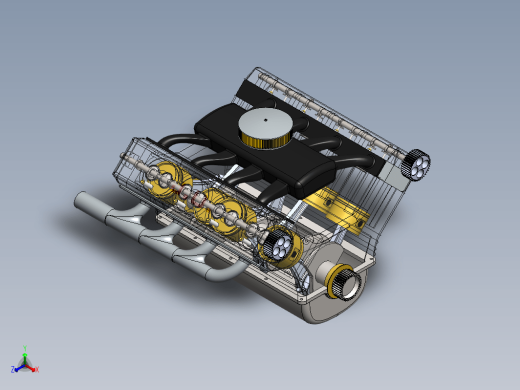 V8 engine发动机简易演示结构3D图缩略图