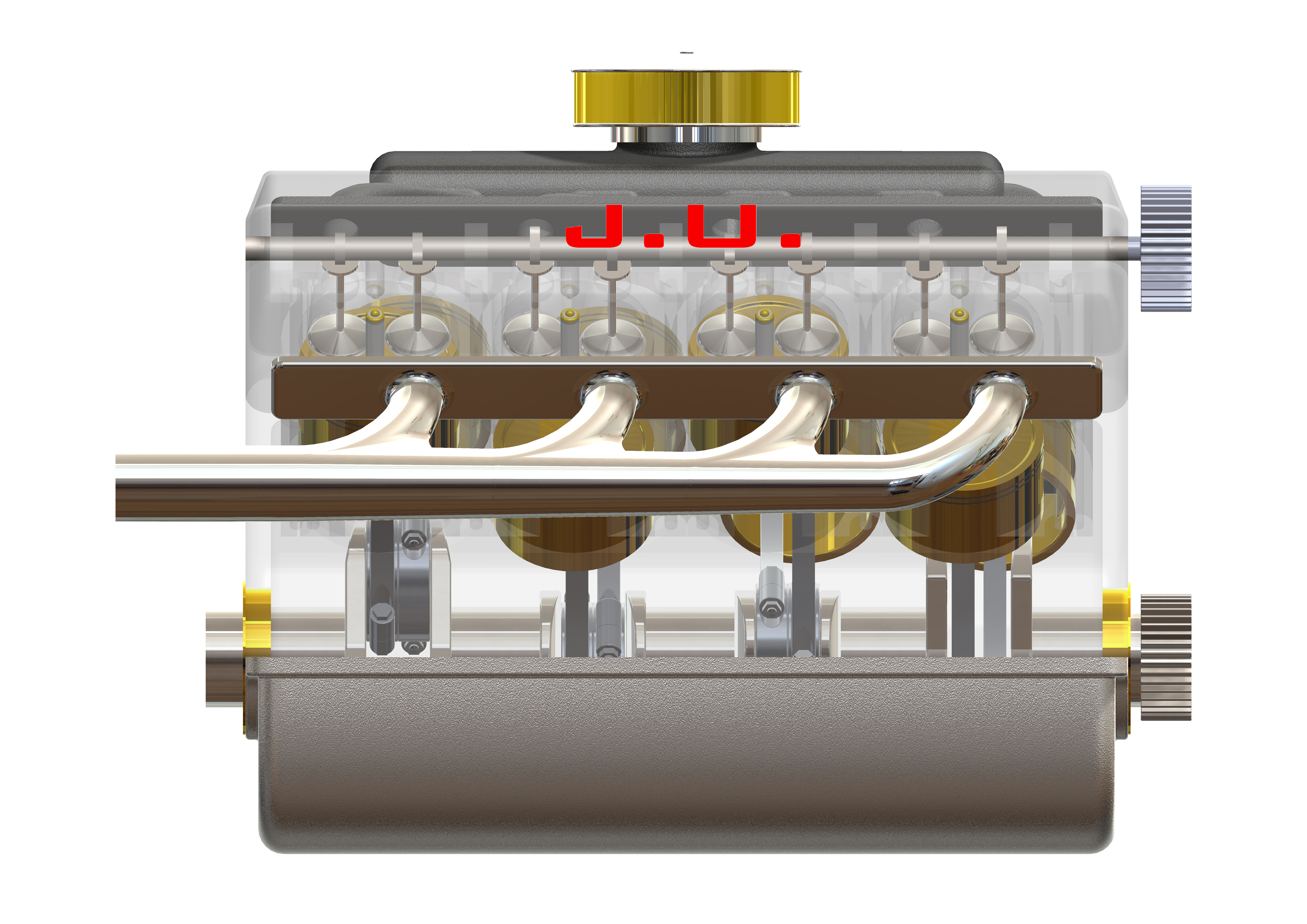 V8 engine发动机简易演示结构3D图