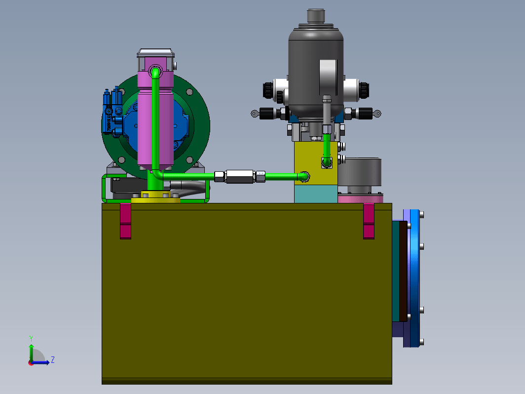 双作用缸液压动力站设计三维SW2018带参+CAD+说明书