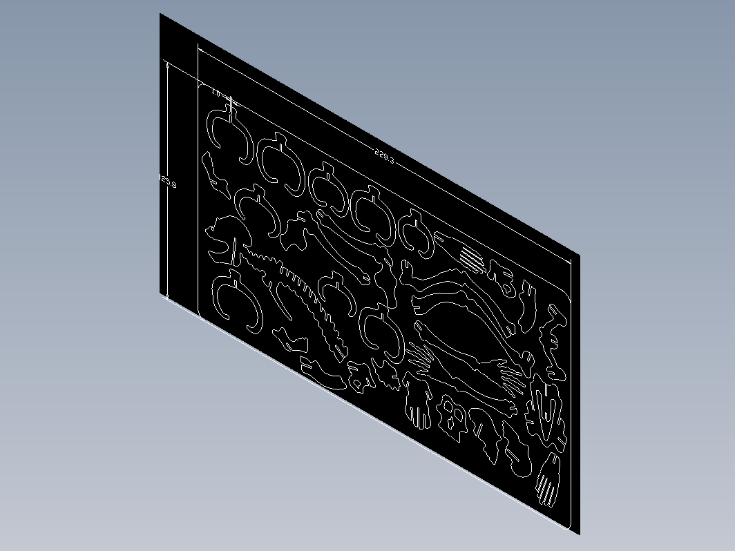 巨兽巨人骨架拼图模型图纸 dwg格式