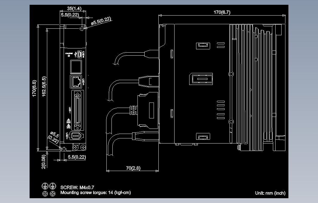 伺服电机ASD-A3-0421- L图纸