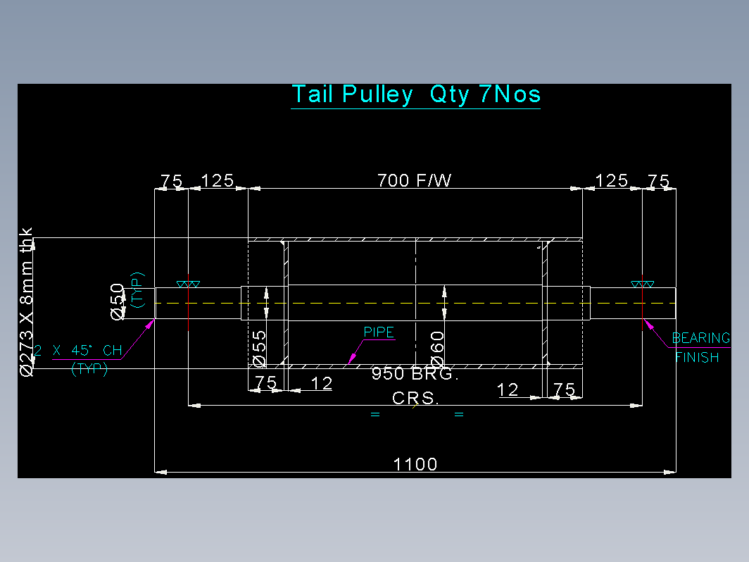 带式输送 Tail Pulley