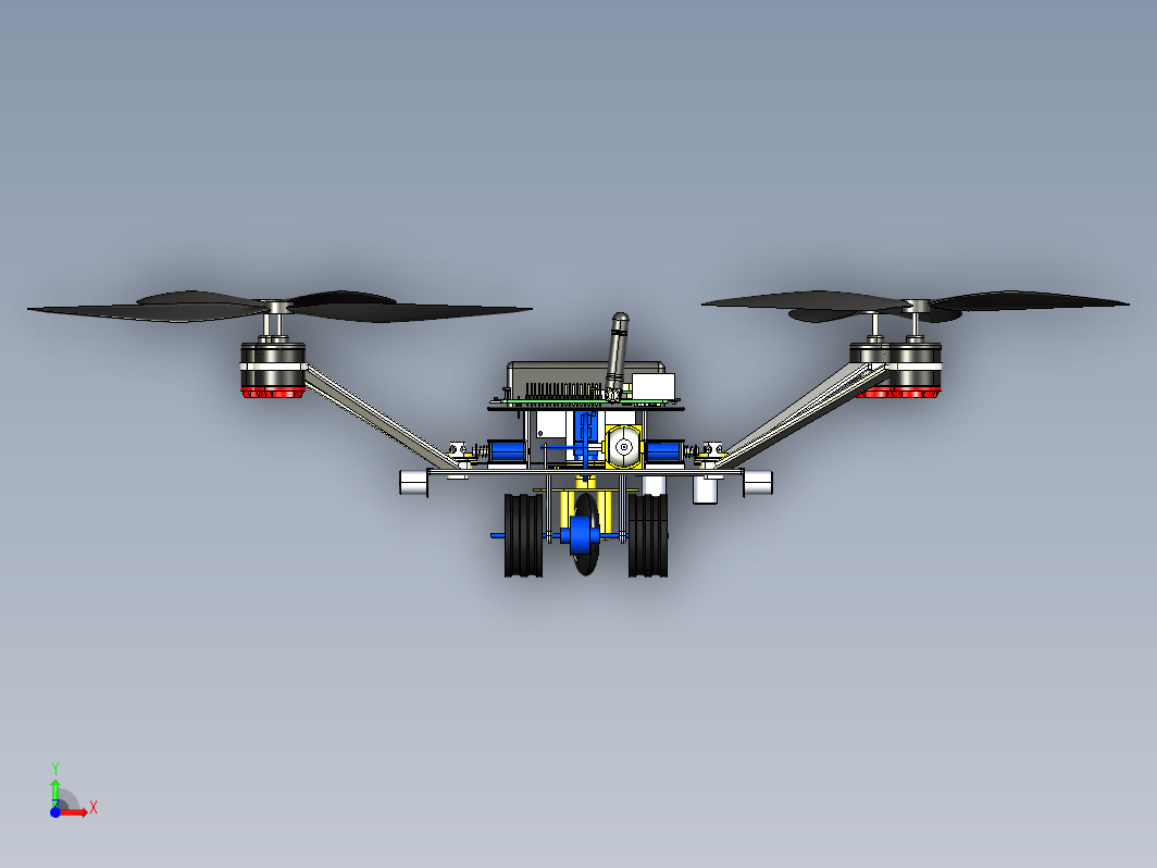 轮式驱动四轴无人机结构