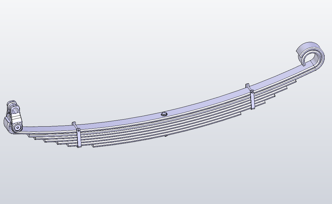 轻型货车卡车钢板弹簧设计三维CatiaV5R21带参+CAD+说明