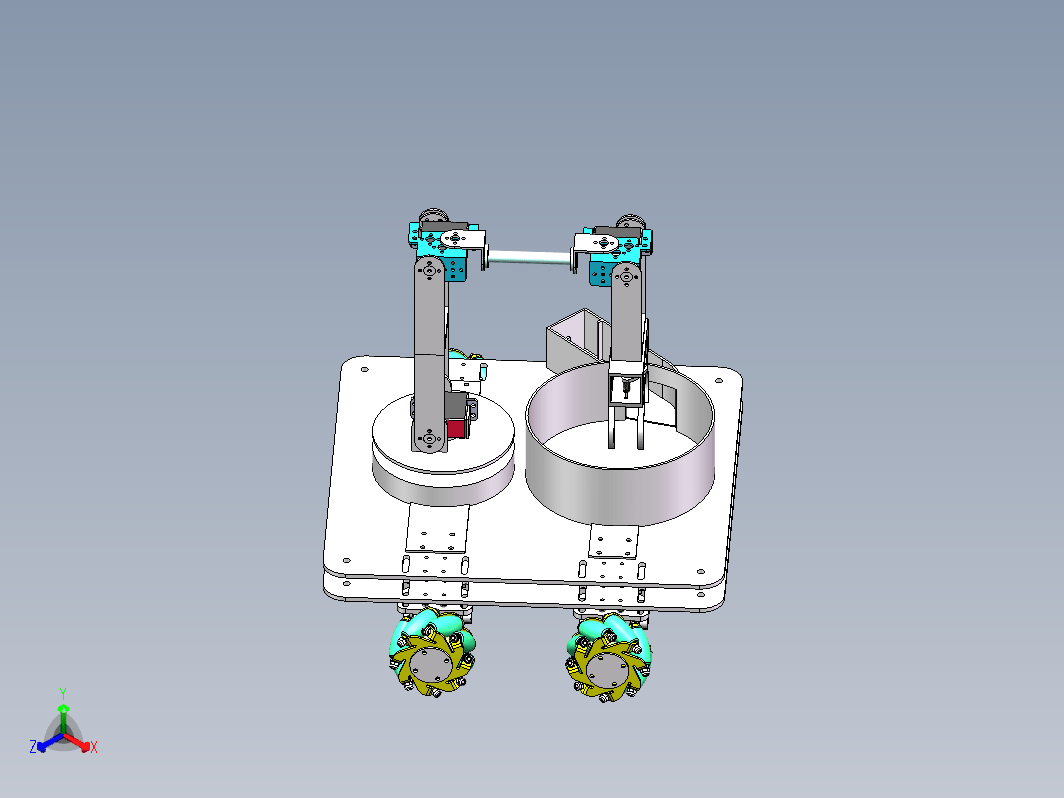 机械臂抓手取件麦克纳姆轮小车