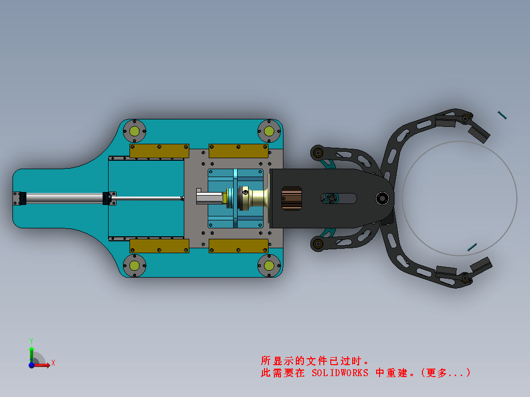 翻转油桶机械结构三维SW2015带参