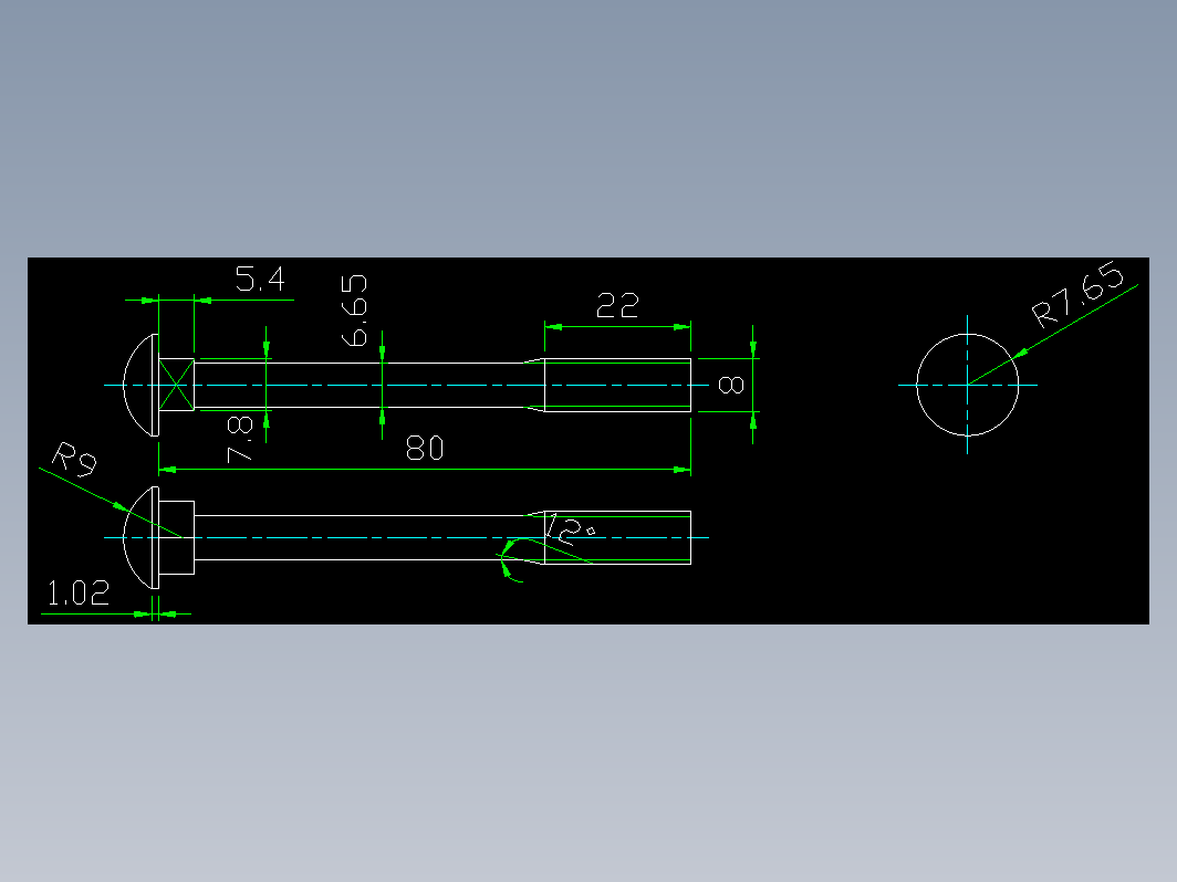 螺栓-半圆头方颈螺栓（M8×80）