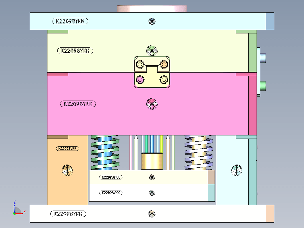 转轴盖注塑模具（一出八+滑块）