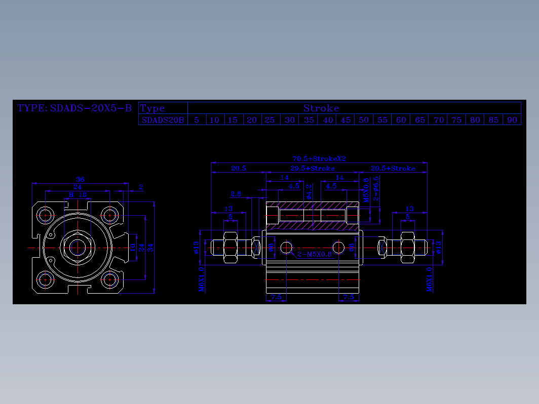 SDA气缸 83-SDAD-20-SW