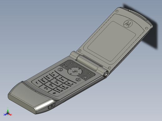 摩托罗拉W355翻盖手机模型缩略图