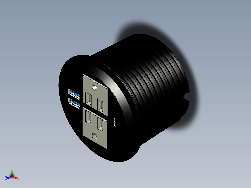 桌面电源插座3D 模型